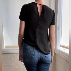 Black Banana Republic Blouse with Keyhole Back, Size 0